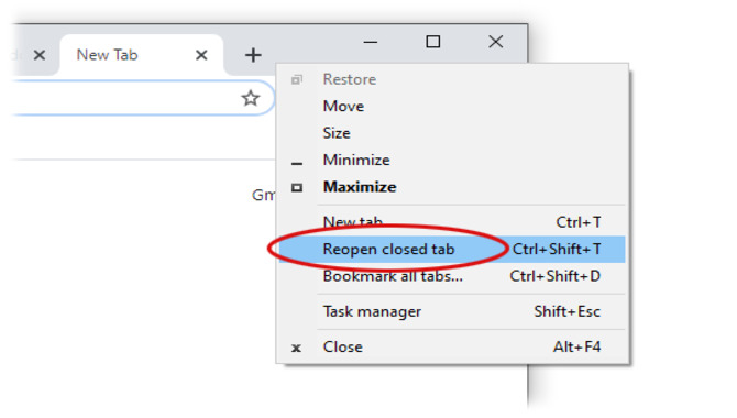 How To Reopen An Accidentally Closed Tab In Google Chrome