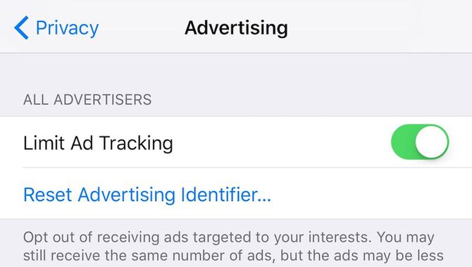 Limit Ad Tracking