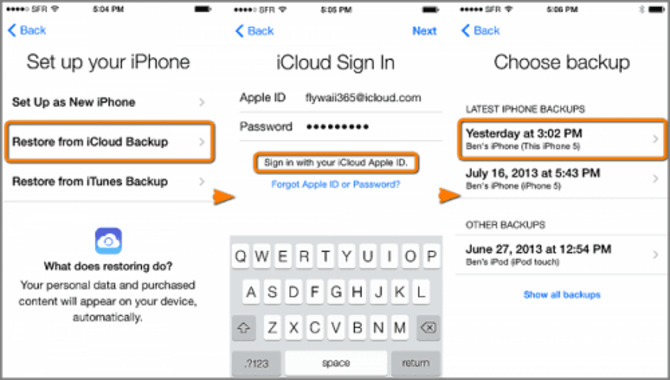 Restore Deleted Data on iPhone from iCloud Backup