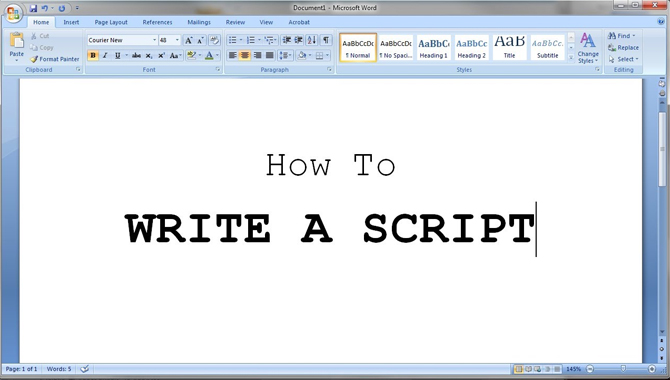 Create A Short Script