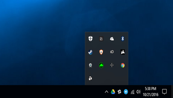 Display Icons For Open Applications In The Taskbar Icon Tray